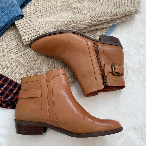 Lauren Ralph Lauren Shoes - RALPH LAUREN Leather Ankle Boots in Saddle Tan